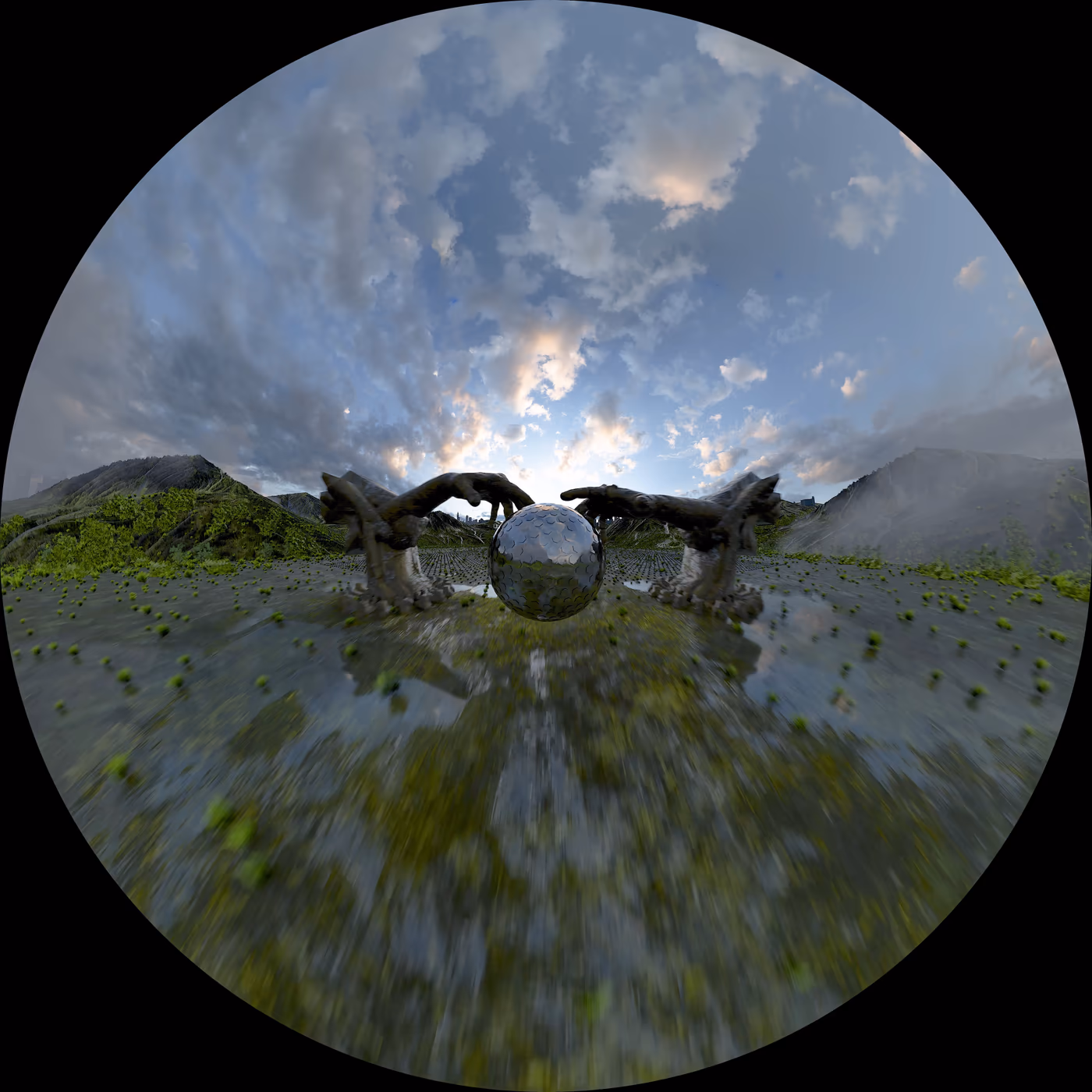 MODULE IN DOME 機械球體近景